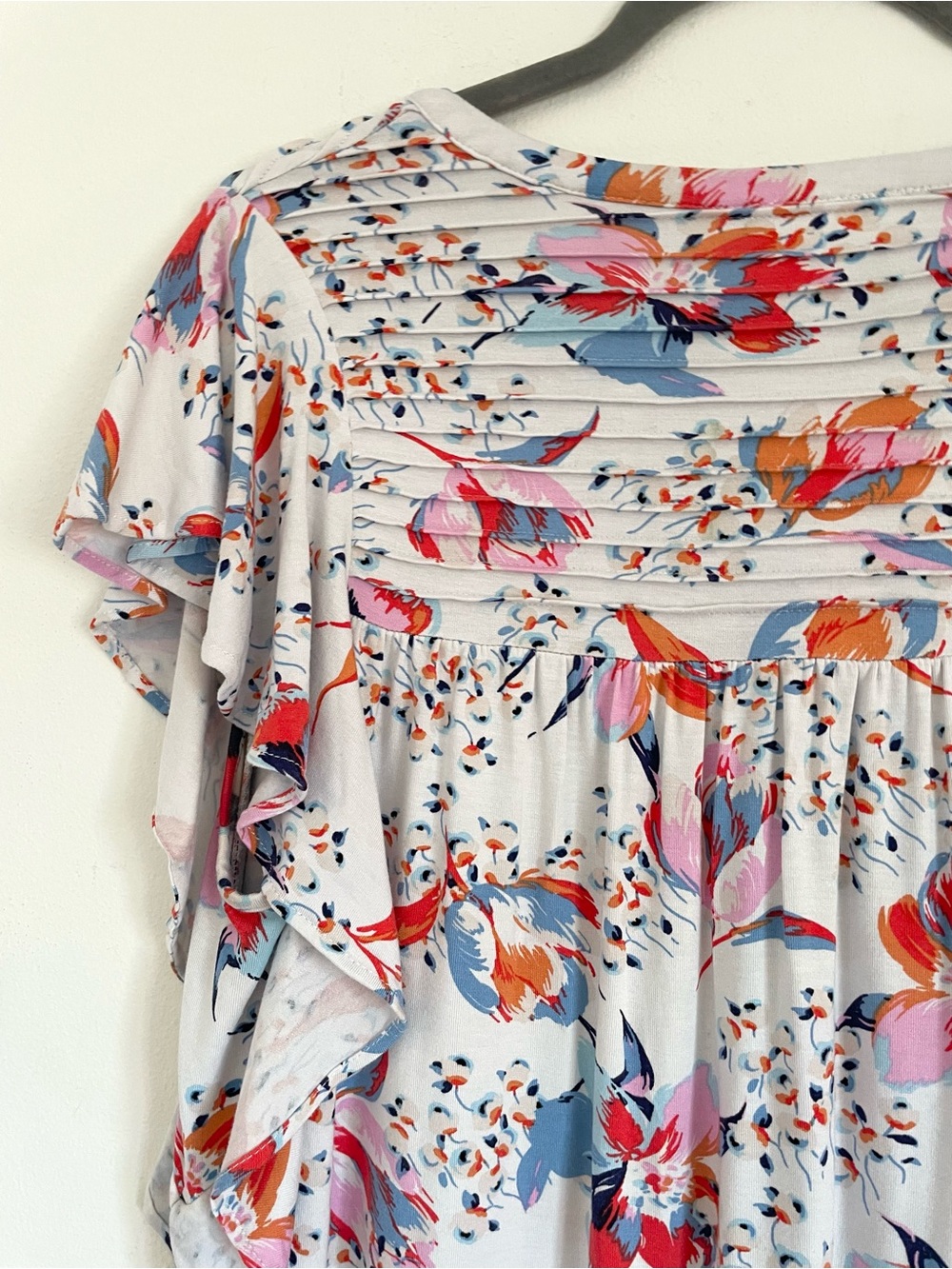 Anthropologie Meadow Rue Ridged Yoke Tee Size M Boho Floral Summer - Picture 10 of 11